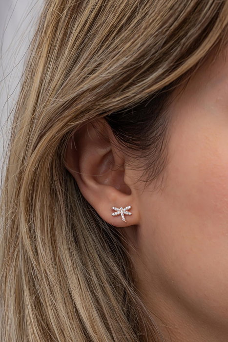 Heliophilia Silver Pendientes de Plata de Ley 925 con Oro Rosa y Circón